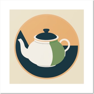 Modern Teapot Circular Design Posters and Art